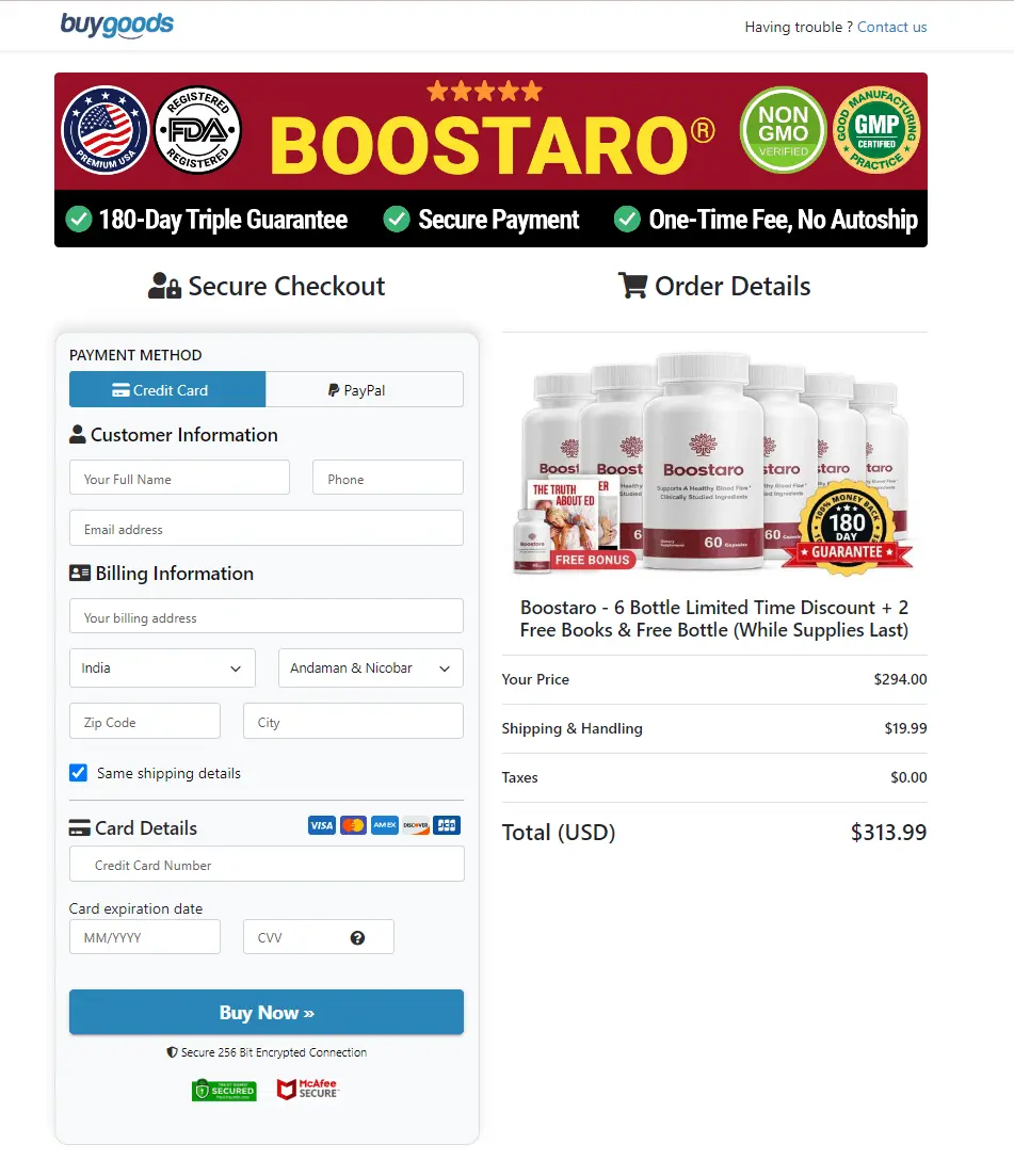 boostaro -order-page